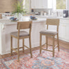 Jorissen Linen-Look Fabric Counter-Height Stool - Grey|Tabouret Jorissen de hauteur comptoir en tissu d’apparence lin - gris