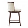 Evalyn Modern Wood Upholstered Counter Stool in Cream - Set of 3 | Tabouret de comptoir moderne en bois et tissu creme Evalyn - Lot de 3