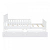 Emma Wood Platform Bed with Guardrails and Storage Drawers,Twin Size - White | Emma – Lit Plateforme en Bois avec Barrieres de Protection et Tiroirs de Rangement, Format Simple - Blanc