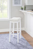 Claridge Fabric Backless Barstool - White|Tabouret bar Claridge en tissu et sans dossier - blanc