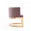 Aura Modern Velvet Metal Dining Chair in Blush - Set of 2 | Chaise de salle a manger moderne en velours et metal Aura, rose poudre - Lot de 2