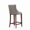 Shubert Modern Wood Upholstered Barstool in Dark Taupe - Set of 2 | Tabouret de bar moderne en bois Shubert avec revetement en taupe fonce - Lot de 2