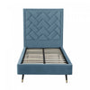 Crosby Modern Upholstered Velvet Twin Bed in Blue | Lit simple moderne Crosby en velours bleu