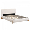 Olivia Elegant Comfortable Upholstered Bed,King Size,White King Bed  | Olivia Lit elegant et confortable avec revetement, Taille King, Blanc