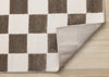 Leopold Checkered Brown White Geometric Area Rug - 7'10" x 10'6"|Carpette géométrique Leopold brune et blanche à motif de carreaux - 7 pi 10 po x 10 pi 6 po