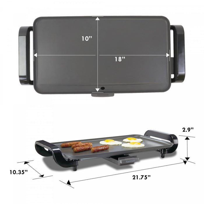 Kenmore 10\"x 18\" Non-Stick Electric Griddle Grey - KKNSEGGrey