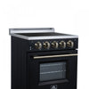 Forno Loiano 24 Inch Freestanding Electric Range in Black, 2.3 cu.ft. with Storage Drawer - FFSEL6099-24BLK | Cuisiniere electrique Loiano de 24 po en noir, 2,3 pi³ avec tiroir de rangement - FFSEL6099-24BLK
