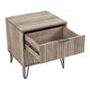 Dumbo Modern 20" Fluted Nightstand in Rustic Gray (2-Drawer) | Table de nuit moderne Dumbo 20" a cannelures, gris rustique (2 tiroirs)