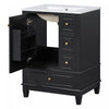 Sophia 24" Bathroom Vanity with Ceramic Sink, Black | Sophia Meuble-lavabo de 24" avec vasque en ceramique, Noir