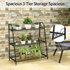 Costway 3-tier Metal Plant Stand Shelf Flower Pot Holder Display Rack Shoe Organizer