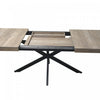 Ethan Retro Rectangular Extendable Dining Table with Hidden Storage,Grey | Ethan Table a manger rectangulaire extensible style retro avec rangement cache, gris