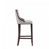 Fifth Avenue Traditional Wood Upholstered Barstool in Light Gray - Set of 3 | Tabouret de bar traditionnel en bois avec assise rembourree Fifth Avenue, gris clair - Lot de 3