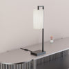 25" Black Rectangular Frame Table Lamp with Cylinder Shade | Lampe de table noire de 25 po à armature rectangulaire avec abat-jour cylindrique