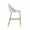 Gracie Modern Metal Upholstered Counter Stool in White and Gold - Set of 3 | Tabouret de comptoir moderne en metal et tissu Gracie, blanc et or - Lot de 3