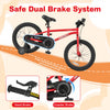 Costway 18-inch Kid's Bike For 4-8 Years Old With Adjustable Saddle & Anti-slip Handlebar Red