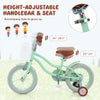 Prorider 14" Kid's Bike With Removable Training Wheels & Basket For 3-5 Years Old Green