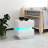 HOMCOM Modern Nightstand with Charging Station and LED Light for Bedroom