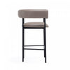 Onda Contemporary Vegan Leather Metal Counter Stool in Taupe | Tabouret de comptoir contemporain Onda en cuir vegetalien et metal, coloris taupe