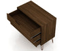 Rockefeller Mid-Century Modern 35" Dresser in Chestnut Brown (3-Drawer) - Set of 2 | Commode Rockefeller Mid-Century Modern 89 cm en marron chataigne (3 tiroirs) – Lot de 2