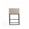 Embassy Mid-Century Modern Metal Upholstered Counter Stool in Cream | Tabouret de comptoir Embassy style milieu du siecle en metal et tissu creme