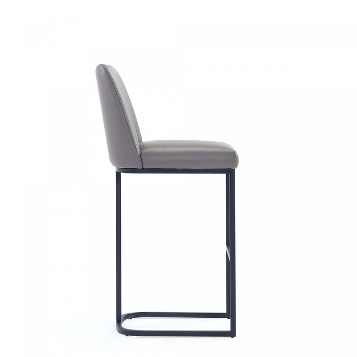 Serena Modern Metal Upholstered Barstool in Taupe - Set of 2 Bar Stool
