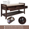 Stephanie Pine Wood Shoe Rack Bench With Cushioned Seat With Storage Drawers - Espresso | Banc A Chaussures Stephanie En Pin Avec Siege Rembourre Et Tiroirs De Rangement - Espresso