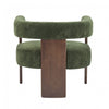 Olivia Velvet Upholstered Accent Armchair with Barrel Back Design and Rubber Wood Frame,Green Accent Chair | Olivia Fauteuil d’appoint rembourre en velours avec dossier cylindrique et structure en bois de caoutchouc, vert