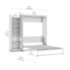 Bestar Key West Queen Murphy Bed with Closet Organizer (94 W) - Linen White Oak|Grand lit escamotable Key West de Bestar de 94 po (L) avec organisateur de garde-robe - blanc chêne lin