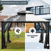 Costway 12ft X 10ft Hardtop Gazebo 2-tier Outdoor Galvanized Steel Canopy Grey