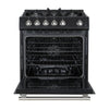 Forno Leonardo Espresso 30" Black Gas Range, 5 cu.ft Convection Oven-FFSGS1116-30BLK | Cuisiniere a gaz Leonardo Espresso de 30", noire, 5 pi³ – FFSGS1116-30BLK