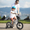 Costway 14" Kid's Bike With Training Wheels Adjustable Handlebar & Seat Handbrake Silver