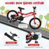 Costway 16" Led Lighted Kids Bike With Adjustable Seat Coaster Brake Training Wheels Red