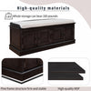 Daniel Solid Wood Storage Bench With 4-door Shoe Cabinet With Adjustable Shelves - Espresso | Daniel Banc De Rangement En Bois Massif Avec Armoire A Chaussures A 4 Portes Et Etageres Reglables, Finition Espresso