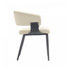 Luce Modern Metal Textured Vegan Leather Dining Chair in Sand | Chaise de salle a manger moderne Luce en metal texture et cuir vegetalien, coloris sable