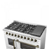 Forno Galiano 48" White Gas Range, 4.32 cu.ft- FFSGS6444-48WHT | Cuisiniere a gaz blanche Galiano 48 pouces, 4,32 pi³ – FFSGS6444-48WHT