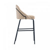 Gracie Modern Metal Upholstered Barstool in Tan and Black - Set of 3 | Tabouret de bar moderne en metal et tissu Gracie, coloris beige et noir - Lot de 3