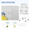 Pawhut 53.9'' Large Rolling Steel Bird Cage Bird House With Detachable Rolling Stand, Storage Shelf,|Pawhut Grande Cage A Oiseaux En Metal De 54'' Avec Support Roulant Detachable, Etagere De Rangement,
