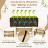 Costway 1 Pcs Outdoor Wooden Planter Solid Acacia Wood Half-barrel Planter Box With Legs