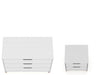 Rockefeller Mid-Century Modern 2-Piece Dresser Set in White | Ensemble de commodes 2 pieces Rockefeller style milieu du siecle en blanc