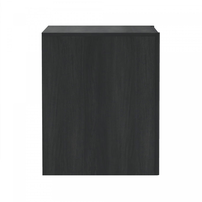 Linda Modern 24\" Nightstand in Charcoal Gray (2-Drawer)