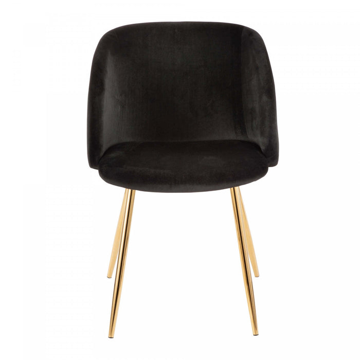 LumiSource Fran Black Velvet Contemporary Dining Chair - Set of 2
