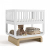 Storkcraft Santorini Deluxe 3-in-1 Convertible Bassinet - White/Driftwood Crib