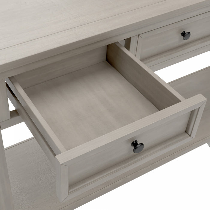 Gracie Solid Wood Console Table With Drawers And Shelf - Grey Wash