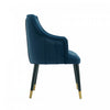 Eda Modern Wood Armchair in Midnight Blue Dining Chair | Fauteuil moderne Eda en bois avec accoudoirs, bleu minuit