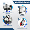 Costway Extra Large Golf Bag Storage Rack For Garage Fits 2 Golf Bags Organizer Withwheels