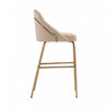 Gracie Modern Metal Upholstered Barstool in Tan and Gold - Set of 2 | Tabouret de bar moderne en metal Gracie avec revetement en tissu, couleur beige et or - Lot de 2