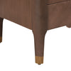Liam Modern Wave Design Nightstand with 2 Storage Drawers,Brown  | La table de nuit moderne Liam avec design en vague et 2 tiroirs de rangement, couleur marron