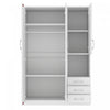 Lydia 47.2" 2-doors Wooden Wardrobe Storage With Shelves And 3 Drawers - White | Armoire De Rangement Lydia En Bois De 47,2" Avec 2 Portes, Etageres Et 3 Tiroirs - Blanche