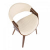 LumiSource Symphony Faux Leather Mid-Century Modern Dining Accent Chair - Walnut/Cream|Chaise d’appoint de salle à manger moderne du milieu du 20e siècle Symphony en similicuir - noyer et crème