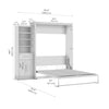 Bestar Key West Queen Murphy Bed & Closet Organizer with Drawer & Doors (94 W) - Pure White Oak|Grand lit escamotable Key West de Bestar de 94 po (L) avec organisateur de garde-robe, tiroir et portes - blanc chêne solide